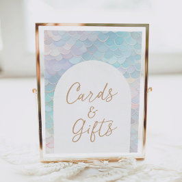 Födelsedagsfest- och presentkort för sjöjungfru poster