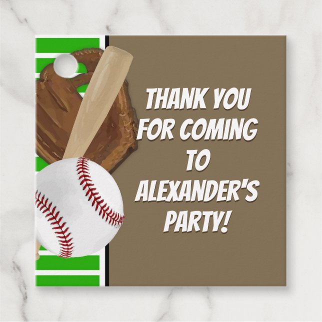 Födelsedagsfest om Baseball Fladdermus Sports Boys Gåvor Etiketter (Framsida)