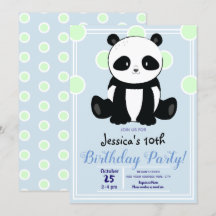 Födelsedagsfest Panda och Blue Polka dots