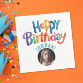 Födelsedagsfest Penseltyp för utspädd färgnyans Pappersservett