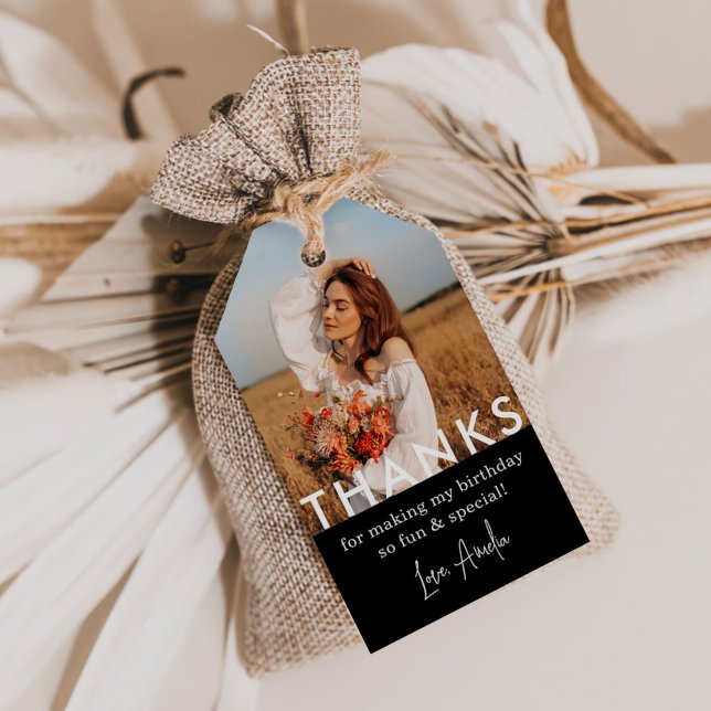 Födelsedagsfest Photo Tack Presentetikett (Skapare uppladdad)