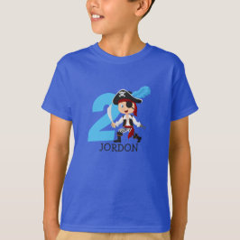 Födelsedagsfest Pirat 2:a Namn T-Shirt