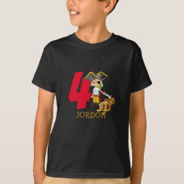 Födelsedagsfest Pirat 4:e Namn T Shirt