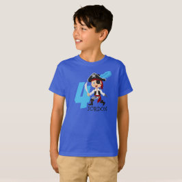 Födelsedagsfest Pirat 4:e Namn T-Shirt