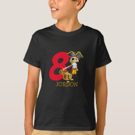 Födelsedagsfest Pirat 8:e Namn T-Shirt