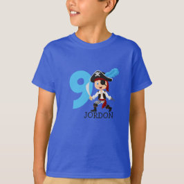 Födelsedagsfest Pirat 9:e Namn T-Shirt