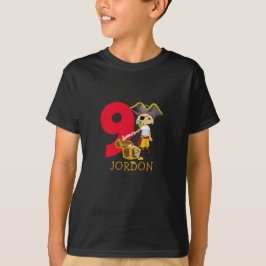 Födelsedagsfest Pirat 9:e Namn T-Shirt