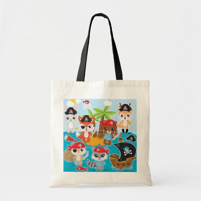 Födelsedagsfest Pirat Tote Bag Tygkasse (Framsidan)