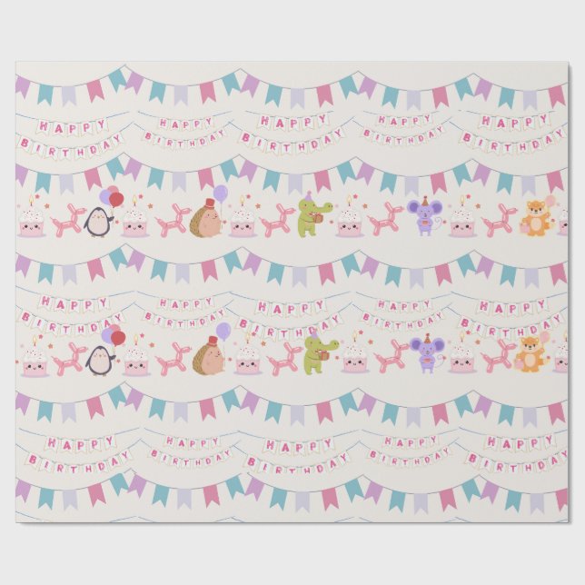 Födelsedagsfest Presentpapper (Platt)