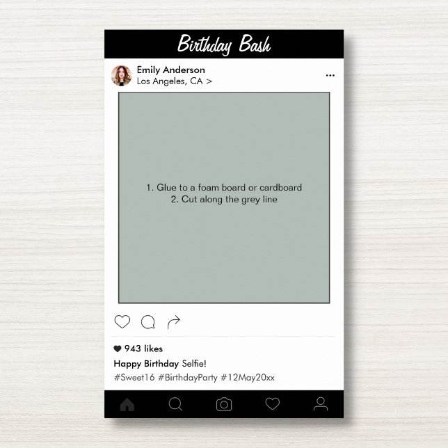 Födelsedagsfest Prop Photo Booth Ram Dekoration Poster (Skapare uppladdad)