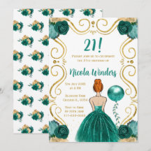 Födelsedagsfest Red Hair Princess i Teal