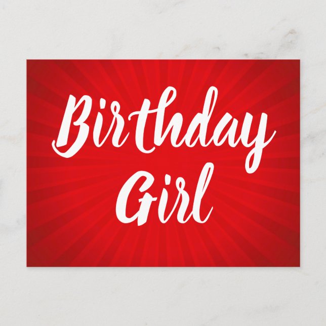 Födelsedagsfest Red Sunburst Vykort (Framsida)