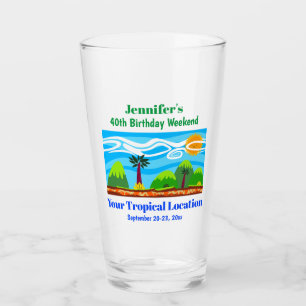 Födelsedagsfest Resa Tropical Beach Vacation Pint Glaskopp