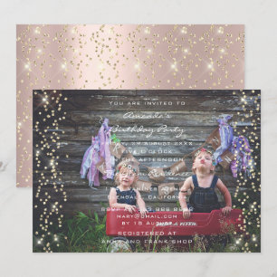 Födelsedagsfest Ro Guld Konfetti Glitter foto för Inbjudningar