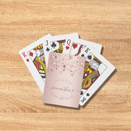 Födelsedagsfest ro guld rosa glitterstjärnor glam casinokort