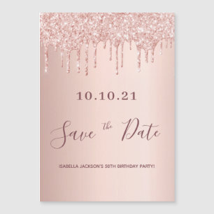 Födelsedagsfest ro guld rosa spara datumet