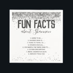 Födelsedagsfest Roligt Facts Silver Glitter Girly  Pappersservett<br><div class="desc">några roligtar om hedersfödelsedagsflickan med din speciella gäst. Girly, modern och roligt faux silver glitter med söt typografi. All text är olåst och justerbar. Skriv in dina egna roligt-uppgifter till med gästen. Underbar keepy och verkligt unik. Underbar för quinceanera eller Sweet 16 födelsedagsfester. Samordna med många olika utformningar och teman...</div>