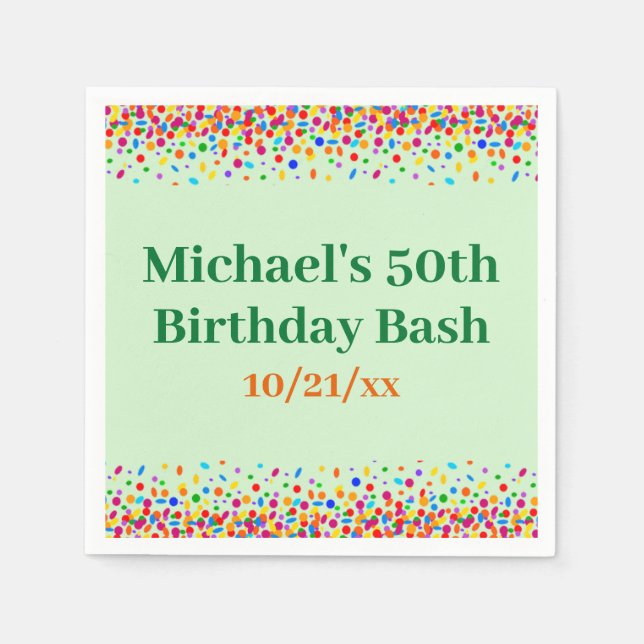 Födelsedagsfest Roligt Färgkonfetti Pappersservett (Framsidan)
