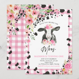 Födelsedagsfest Rosa Blommigt Farm Ranch Birthday Inbjudningar