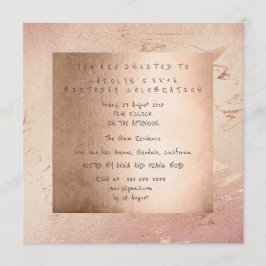 Födelsedagsfest Rosa Glam Powder Guld  Inbjudningar