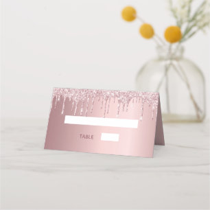 Födelsedagsfest rosa glitter gnistra placeringskort