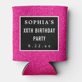 Födelsedagsfest Rosa Glitter Modern Typografi