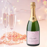 Födelsedagsfest  rosa glitter Stoft namn<br><div class="desc">En vin-etikett för en giftig och glamorös 21:a (eller någon ålder) födelsedagsfest.  rosa med faux glitter-damm. Anpassa och lägg till ett datum,  namn och 21 år. Namn är skrivet med ett elegant-handskript i stil.</div>
