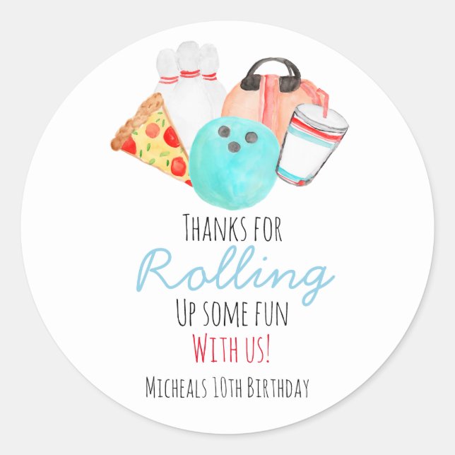 Födelsedagsfest Runt Klistermärke (Framsida)