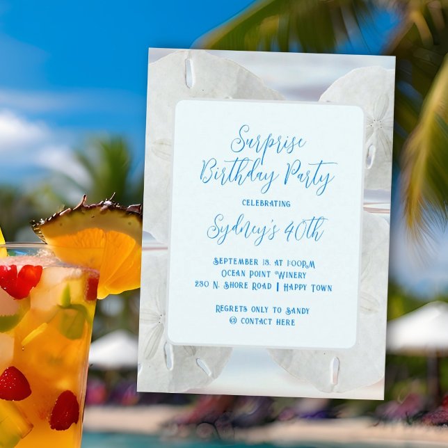 Födelsedagsfest Sanddollar Inbjudan (Skapare uppladdad)