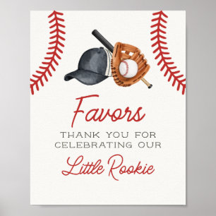 Födelsedagsfest-signatur för baseball Little Rooki Poster