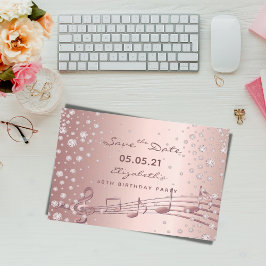 Födelsedagsfest Spara glam för datafältet ro guld Vykort
