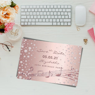 Födelsedagsfest Spara glam för datafältet ro guld Vykort