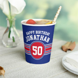 Födelsedagsfest Sporty Rand & Age - Red Blue