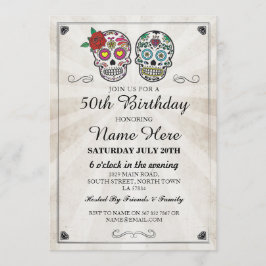 Födelsedagsfest Sugar Döskallars Inbjudan Hallowee