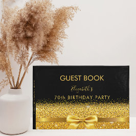 Födelsedagsfest svart guld-glam gnistra gästböcker