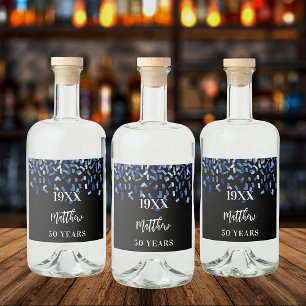 Födelsedagsfest Svarthavsblåfenade konetti namn Spritflaskor Etikett