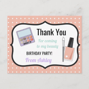 Födelsedagsfest Tack Inbjudan Card Beauty Nagel