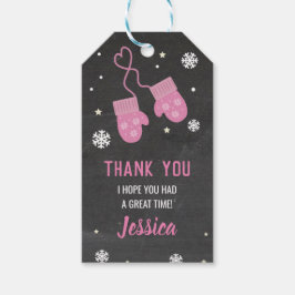 Födelsedagsfest Tack Märkre Mittens Rosa Kall Presentetikett