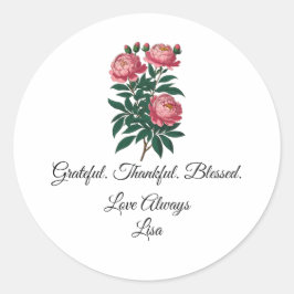 Födelsedagsfest Tacksamhet   Runt Klistermärke