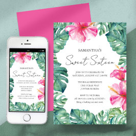 Födelsedagsfest Tropical Aloha Theme Inbjudningar