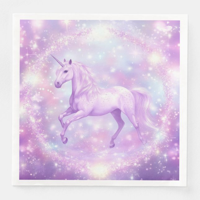 Födelsedagsfest Unicorn Pappersservett (Framsida)