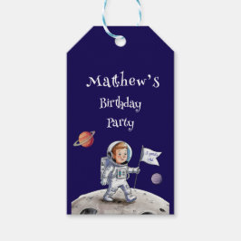 Födelsedagsfest utanför världen - tematisk Tack Presentetikett