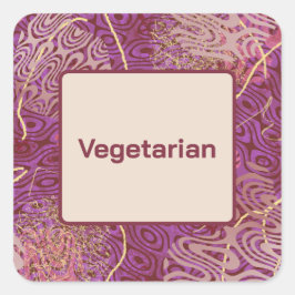 Födelsedagsfest Vegetarisk mat kosthåll Fyrkantigt Klistermärke