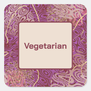 Födelsedagsfest Vegetarisk mat kosthåll Fyrkantigt Klistermärke
