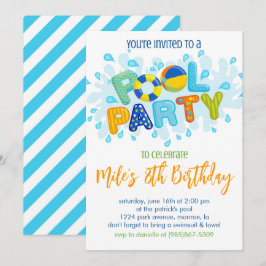 Födelsedagsfest vid poolen inbjudningar