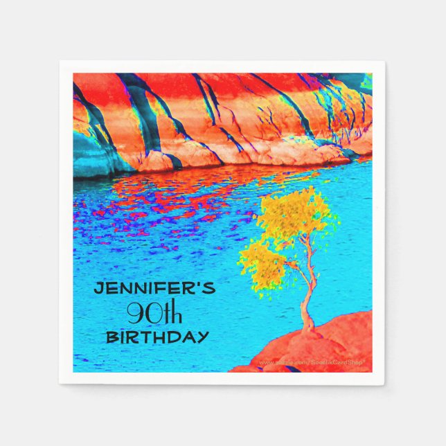 Födelsedagsfest, vilken ålder som helst, Golden Gu Pappersservett (Framsidan)