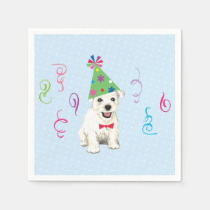 födelsedagsfest Westie Napkins Pappersservett