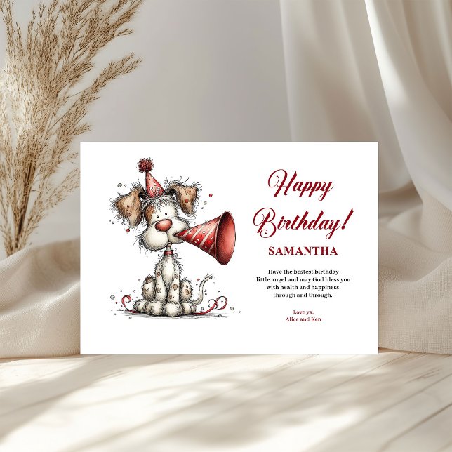 Födelsedagsfest Whimsical Djur Anpassat Namn barn  (Birthday Party Whimsical Animals Custom Name kids greeting card)