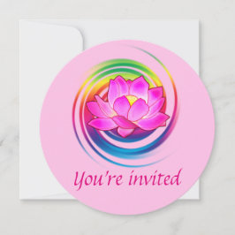 Födelsedagsfest Yoga Lotus Flower Rainbow Design Inbjudningar