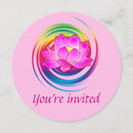Födelsedagsfest Yoga Lotus Flower Rainbow Design Inbjudningar